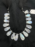 Moonstone Faceted Pear briolette , , Size 11-12X 20-22 MM  Good quality , Faceted pear shape weight-30GM , length 10 Inch, code #5