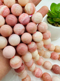 Pink Opal Round Beads - 16mm Size - AAA Quality - Length 40 cm - Natural Pink Opal Beads