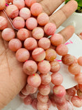 Pink Opal Round Beads - 12 mm Size - AAA Quality - Length 40 cm - Natural Pink Opal Beads