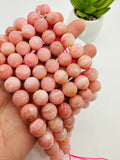 Pink Opal Round Beads - 12 mm Size - AAA Quality - Length 40 cm - Natural Pink Opal Beads