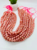 Pink Opal Round Beads - 10 mm Size - AAAA Quality - Length 40 cm - Natural Pink Opal Beads