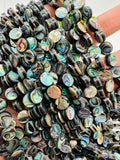 Abalone Shell Coin Beads • 8 mm Size • 40 cm length • AAA Quality • Natural Abalone Shell