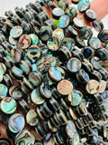 Abalone Shell Coin Beads • 8 mm Size • 40 cm length • AAA Quality • Natural Abalone Shell