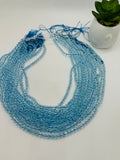 Blue Topaz Round Beads 5 mm Size - Top Quality, Length 40 cm - 100% Natural Blue Topaz Beads