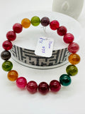 Tourmaline Bracelet 10 mm Size - Code#D7- AAA Quality  Natural Multi Tourmaline Round Bracelet - Length 7.5"