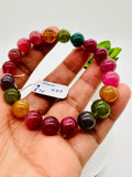 Tourmaline Bracelet 10 mm Size - Code#D7- AAA Quality  Natural Multi Tourmaline Round Bracelet - Length 7.5"