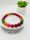 Tourmaline Bracelet 10 mm Size - Code#D7- AAA Quality  Natural Multi Tourmaline Round Bracelet - Length 7.5"