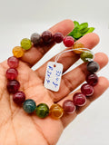 Tourmaline Bracelet 10 mm Size - Code#D9 - 4A Quality  Natural Multi Tourmaline Round Bracelet - Length 7.5"