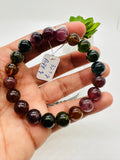 Tourmaline Bracelet 8 mm Size - Code#D10 - 4A Quality  Natural Multi Tourmaline Round Bracelet - Length 7.5"