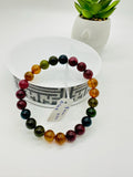 Tourmaline Bracelet 8 mm Size - Code#D11 - 4A Quality  Natural Multi Tourmaline Round Bracelet - Length 7.5"