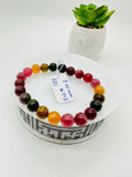 Tourmaline Bracelet 8.50 mm Size - Code#D13 - 4A Quality  Natural Multi Tourmaline Round Bracelet - Length 7.5"