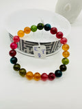 Tourmaline Bracelet 8 mm Size - Code#D14- 4A Quality  Natural Multi Tourmaline Round Bracelet - Length 7.5"