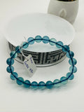 Aquamarine Round Bracelet • 8 mm Size • Code B2 • 5A Quality • 7.5 Inch Length •  Natural Aquamarine Bracelet