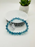 Aquamarine Round Bracelet • 8 mm Size • Code B2 • 5A Quality • 7.5 Inch Length •  Natural Aquamarine Bracelet