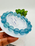 Aquamarine Round Bracelet • 12 mm Size • Code B7 • 5A Quality • 7.5 Inch Length •  Natural Aquamarine Bracelet