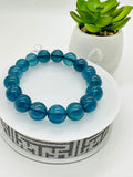 Aquamarine Round Bracelet • 12 mm Size • Code B8 • 5A Quality • 7.5 Inch Length •  Natural Aquamarine Bracelet