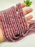 Ruby Faceted Roundel beads 5.50/ 6 mm Size - AAA Quality Beads - Length 40 cm - Natural Ruby Beads