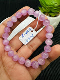 Kunzite Round Bracelet - 8 mm Size - Code B3  - 4A Quality - Natural Kunzite Bracelet