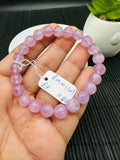 Kunzite Round Bracelet - 8 mm Size - Code B6  - 4A Quality - Natural Kunzite Bracelet