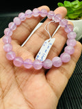 Kunzite Round Bracelet - 8 mm Size - Code B6  - 4A Quality - Natural Kunzite Bracelet