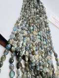 Labradorite 9X11MM faceted Oval Shape, Labradorite faceted beads, length 14", AA quality.
