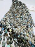 Labradorite 9X11MM faceted Oval Shape, Labradorite faceted beads, length 14", AA quality.