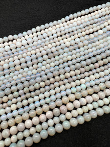 Australian Opal Round 4 &5 MM, 16 Inch Strand-  White Australian  opal Round shape beads.