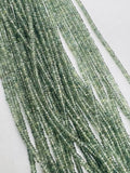 Green Sapphire 3MM Faceted Roundel , AAA Quality , 16 Inch Strand , Natural green sapphire gemstone . precious stone beads