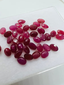 Ruby Faceted 5X7MM Oval, Natural Ruby Pack of 4 Pc. genuine Ruby loose stone, origin Madagascar