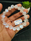 Moonstone Round  Bracelet- 10.50 mm Size - Code M6 -  Length 7.5 Inches - AAAA Quality - Blue Fire Beads  - Natural Moonstone Bracelet