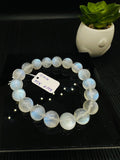 Moonstone Round  Bracelet- 11 mm Size - Code M8 -  Length 7.5 Inches - AAAA Quality - Blue Fire Beads  - Natural Moonstone Bracelet