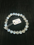 Moonstone Round Bracelet- 8mm Size - Code M2 - Length 7.5 Inches - AAAA Quality - Blue Fire Beads - Natural Moonstone Bracelet
