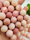 Pink Opal Round Beads - 16mm Size - AAA Quality - Length 40 cm - Natural Pink Opal Beads