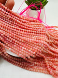 Pink Opal Round Beads - 4 mm Size - AAAA Quality - Length 40 cm - Natural Pink Opal Beads