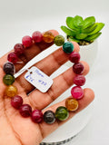 Tourmaline Bracelet 10 mm Size - Code#D7- AAA Quality  Natural Multi Tourmaline Round Bracelet - Length 7.5"