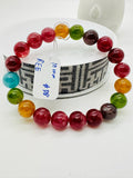 Tourmaline Bracelet 10 mm Size - Code#D8 - 4A Quality  Natural Multi Tourmaline Round Bracelet - Length 7.5"