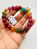 Tourmaline Bracelet 10 mm Size - Code#D8 - 4A Quality  Natural Multi Tourmaline Round Bracelet - Length 7.5"