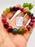 Tourmaline Bracelet 10 mm Size - Code#D9 - 4A Quality  Natural Multi Tourmaline Round Bracelet - Length 7.5"