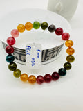 Tourmaline Bracelet 8 mm Size - Code#D12 - AAA Quality  Natural Multi Tourmaline Round Bracelet - Length 7.5"