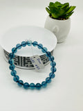 Aquamarine Round Bracelet • 8 mm Size • Code B3 • 5A Quality • 7.5 Inch Length •  Natural Aquamarine Bracelet