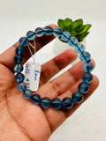 Aquamarine Round Bracelet • 8 mm Size • Code B3 • 5A Quality • 7.5 Inch Length •  Natural Aquamarine Bracelet