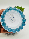 Aquamarine Round Bracelet • 12 mm Size • Code B7 • 5A Quality • 7.5 Inch Length •  Natural Aquamarine Bracelet