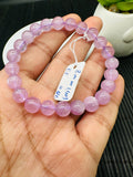 Kunzite Round Bracelet - 8 mm Size - Code B6  - 4A Quality - Natural Kunzite Bracelet