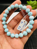 Larimar Bracelet 8 mm size Code# B3 • AAA Quality • Natural Larimar Round bracelet- Length 7.25 Inch