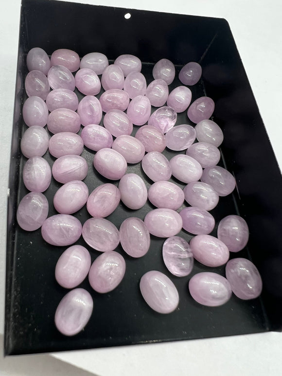 Kunzite Oval 6X8MM Cabs, AAA Quality Cabochon Pack of 4 Pc Good Color kunzite gemstone cabs origin brazil