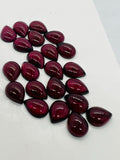 Garnet Pear 6X9 MM Cabs, Pack of 6 Pieces, Good quality Cabochons , natural red garnet , garnet cabs , Origin India