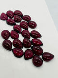 Garnet Pear 7X9 MM Cabs, Pack of 6 Pieces, Good quality Cabochons , natural red garnet , garnet cabs , Origin India