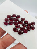 Garnet Pear 7X9 MM Cabs, Pack of 6 Pieces, Good quality Cabochons , natural red garnet , garnet cabs , Origin India