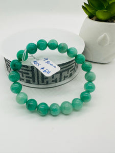 Emerald  Round Bracelet - 9.50 mm Size - Code #E11 AAA Quality   - Natural Emerald Bracelet - Length 7.5 Inch