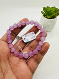 Kunzite Round Bracelet - 8 mm Size - Code B1  - 4A Quality - Natural Kunzite Bracelet - Length 7.5 Inch